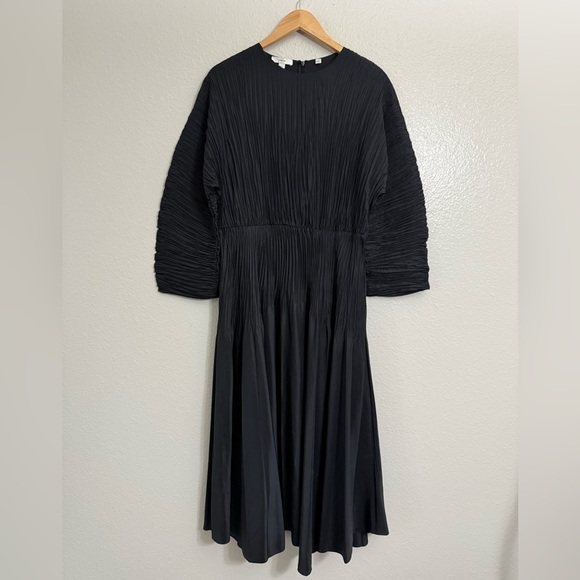 Vince Micro Pleated Black Midi Dress - Picture 2 of 15
